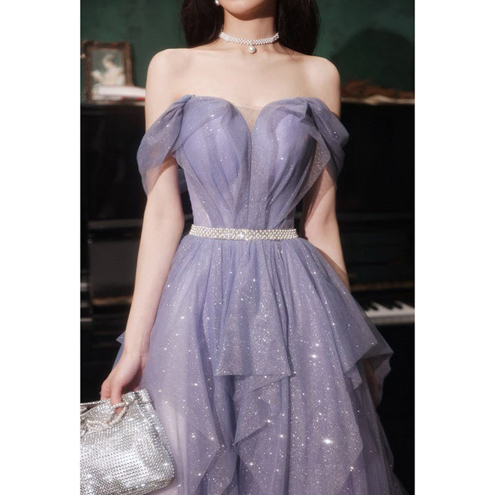 Banquet Evening Purple Annual Meeting Host Performance Dress - Dresses Nova