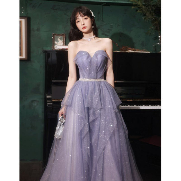 Banquet Evening Purple Annual Meeting Host Performance Dress - Dresses Nova