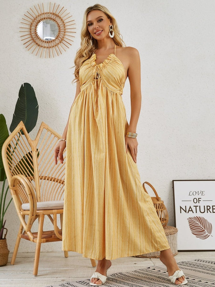 Bohemian Halter Maxi Dress - Dresses Nova