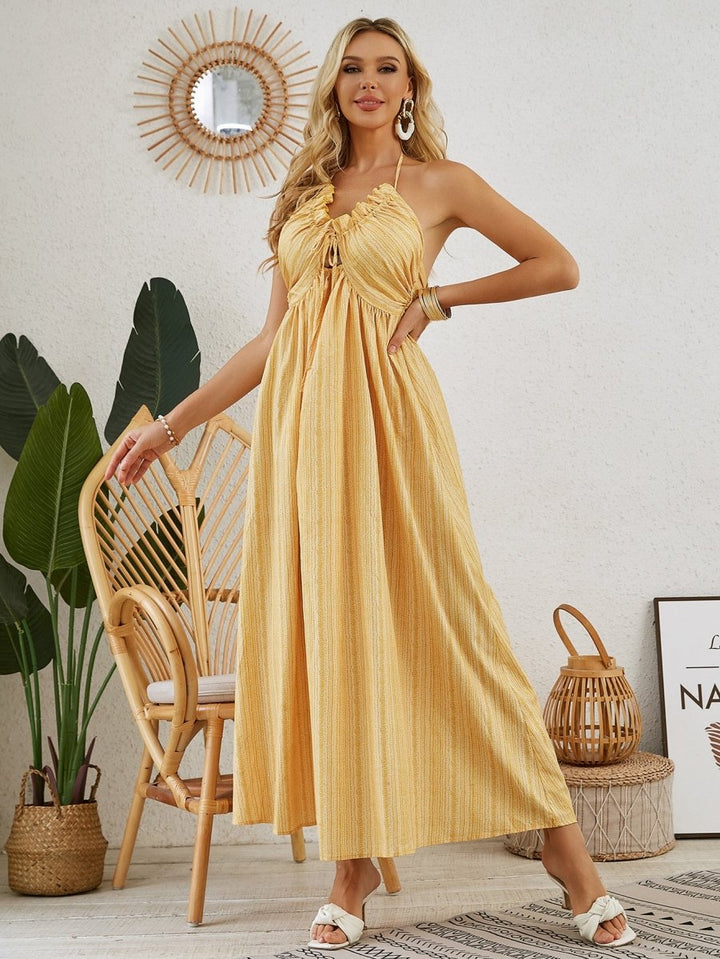 Bohemian Halter Maxi Dress - Dresses Nova