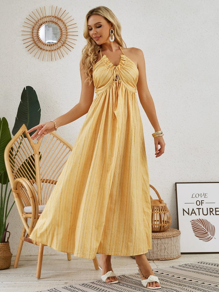 Bohemian Halter Maxi Dress - Dresses Nova