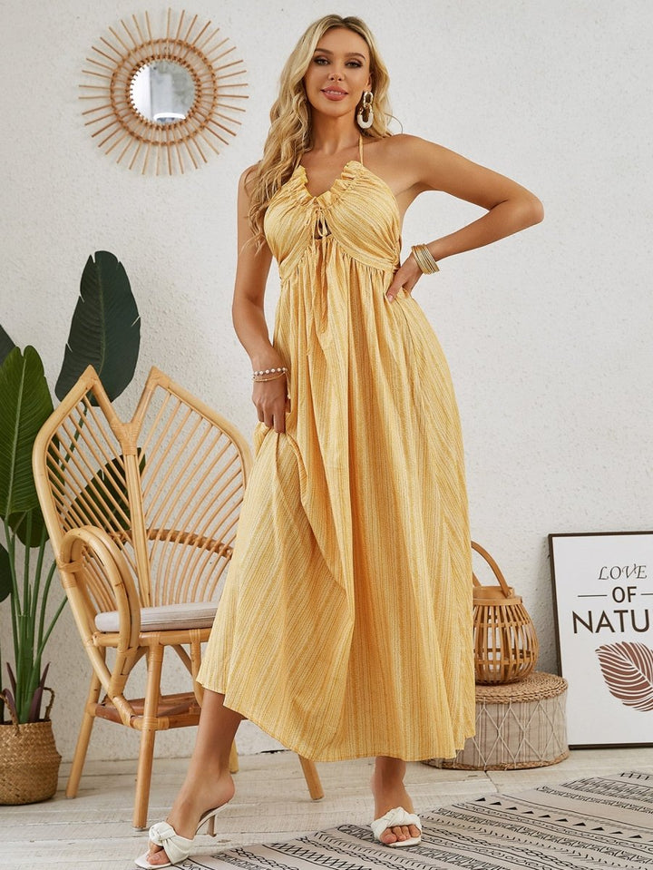 Bohemian Halter Maxi Dress - Dresses Nova