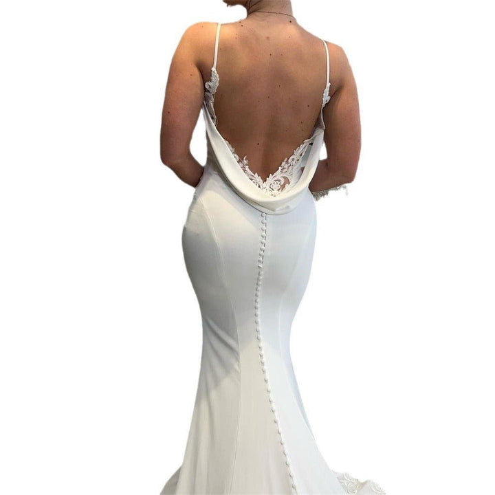 Bridal Backless Simple Satin Super Fairy Mori Style Trailing Strap Welcome Dress - Dresses Nova