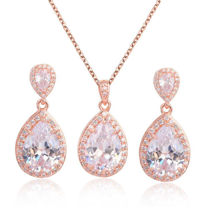 Bright large zircon water drops pendant - Dresses Nova