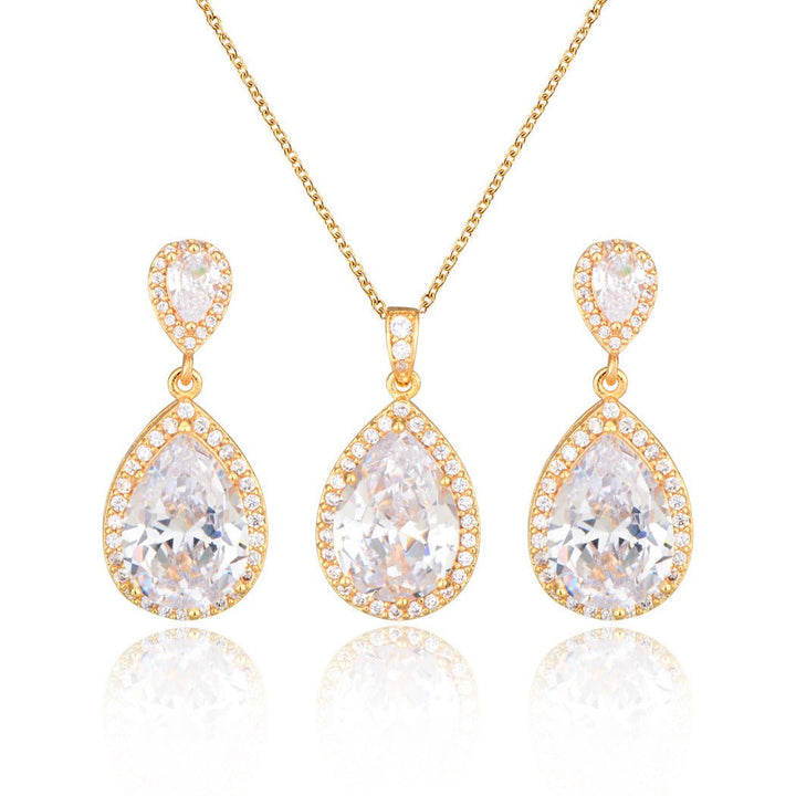 Bright large zircon water drops pendant - Dresses Nova