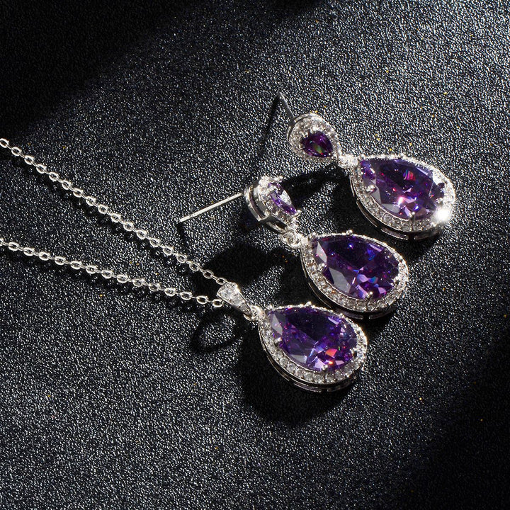 Bright large zircon water drops pendant - Dresses Nova