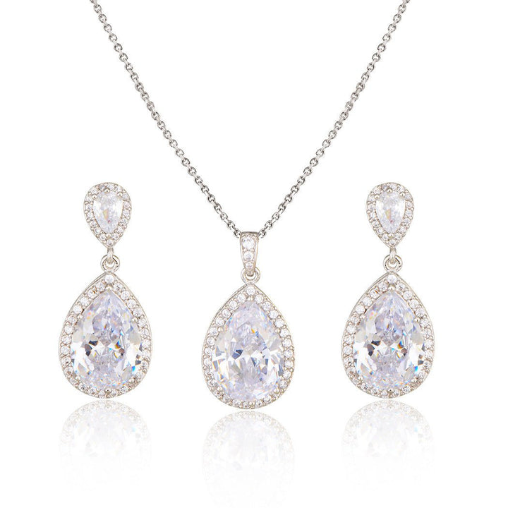 Bright large zircon water drops pendant - Dresses Nova