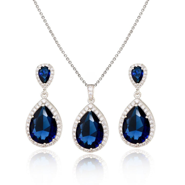 Bright large zircon water drops pendant - Dresses Nova