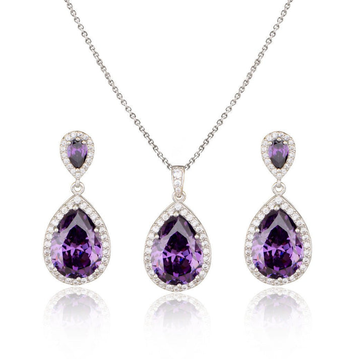 Bright large zircon water drops pendant - Dresses Nova