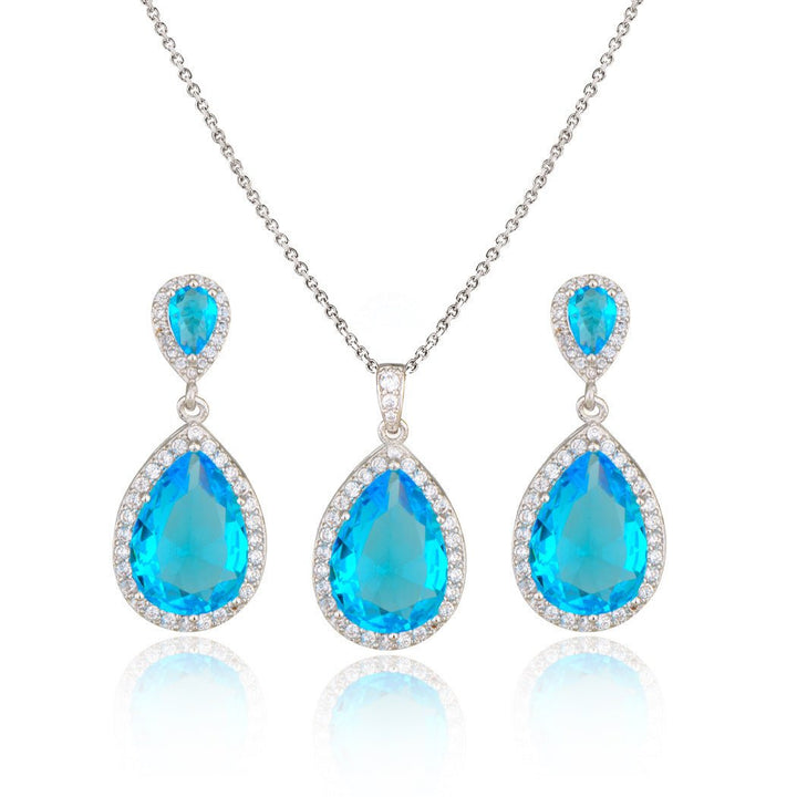 Bright large zircon water drops pendant - Dresses Nova