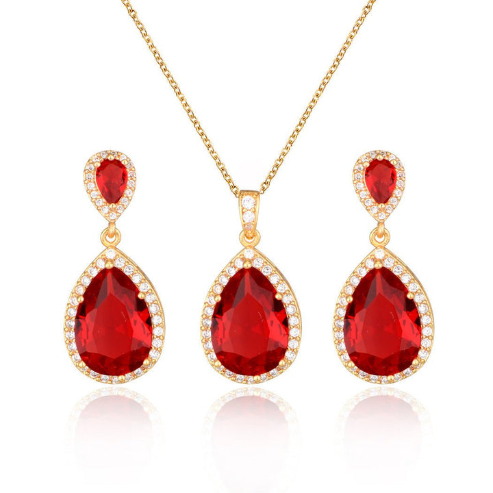 Bright large zircon water drops pendant - Dresses Nova