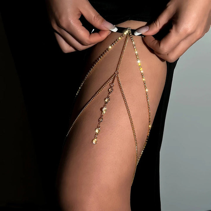 Crystal Elastic Leg Thigh Chain - Dresses Nova