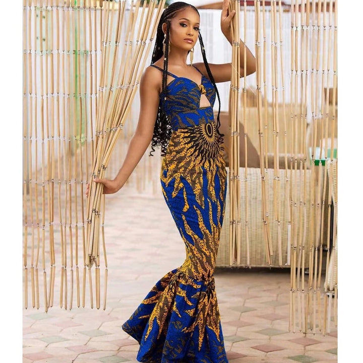 Digital Print Dress Fishtail - Dresses Nova