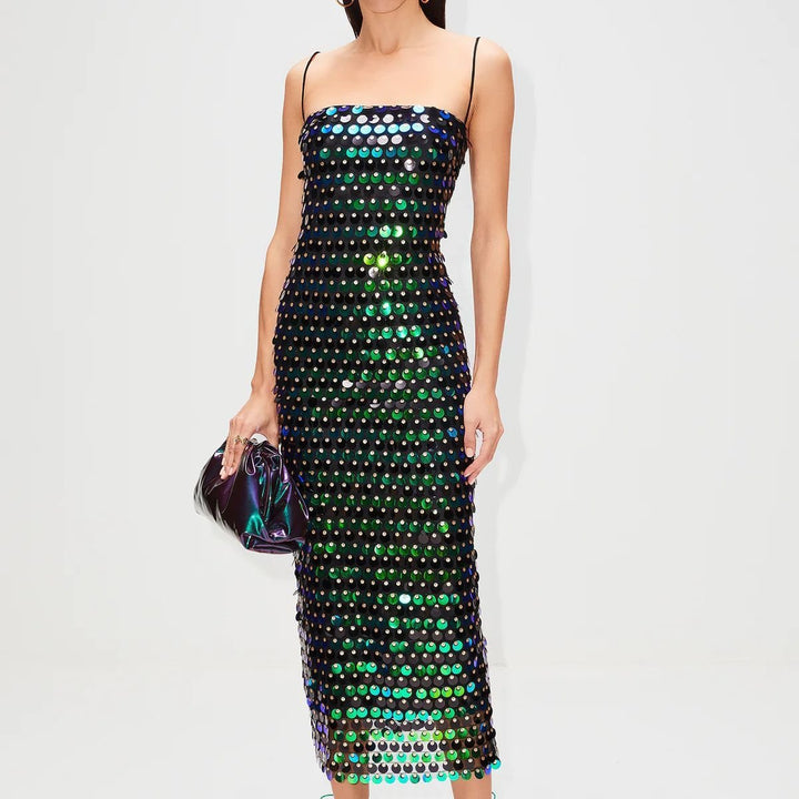 Fashion Lady Sequin Irregular Dress - Dresses Nova