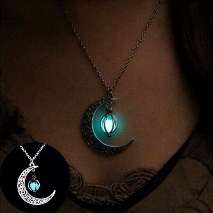 Fashion natural moon glowing stone healing pendant - Dresses Nova