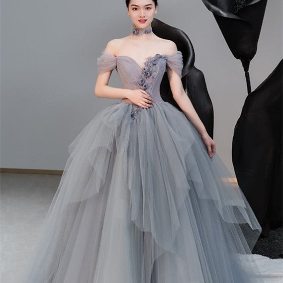 Female Texture Host Gift Tulle Tutu French Banquet Princess Dress - Dresses Nova