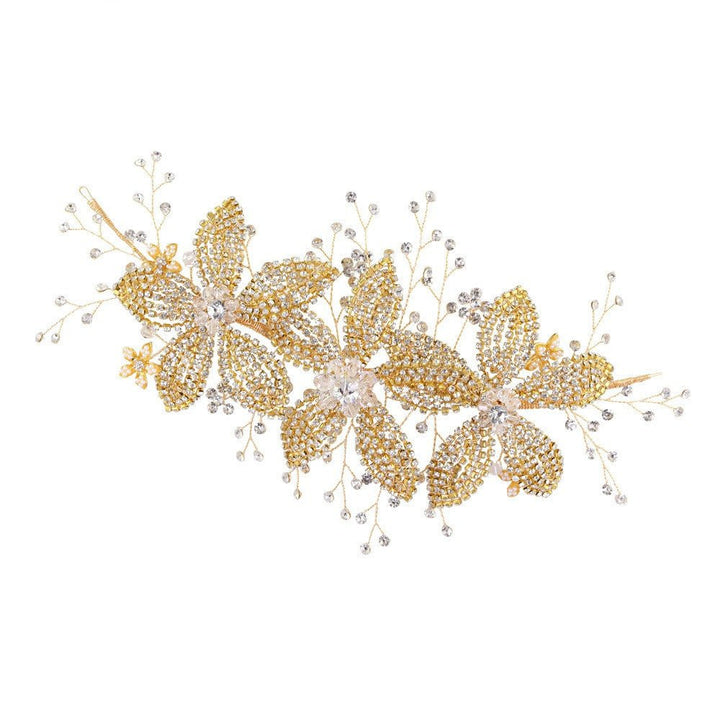 Flower Rhinestone Hair Accessories Bridal Wedding Hair Band - Dresses Nova