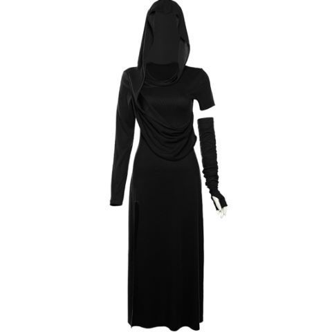 Halloween High Waist Sheath Dress Dark Witch Party Costume - Dresses Nova