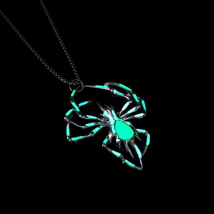 Halloween Luminous Spider Necklace Night Glow Jewelry - Dresses Nova