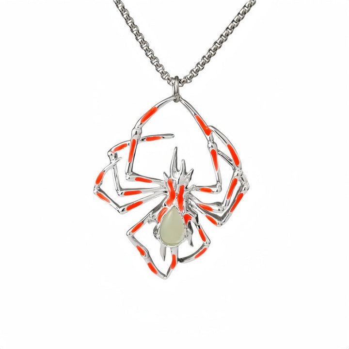 Halloween Luminous Spider Necklace Night Glow Jewelry - Dresses Nova