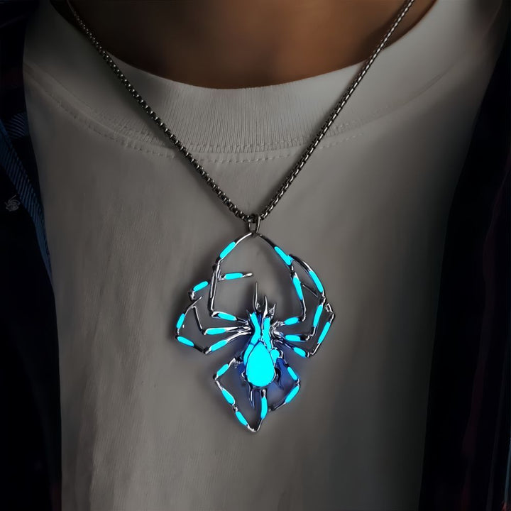 Halloween Luminous Spider Necklace Night Glow Jewelry - Dresses Nova