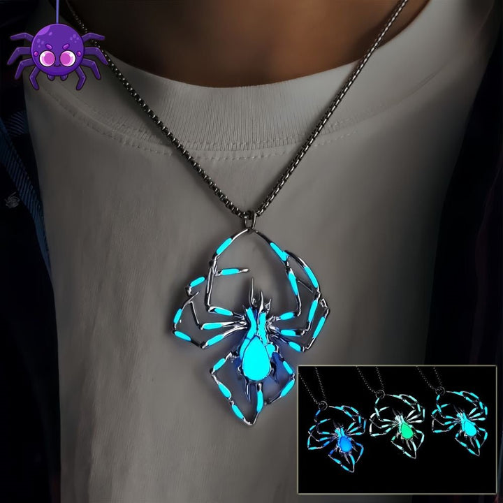 Halloween Luminous Spider Necklace Night Glow Jewelry - Dresses Nova