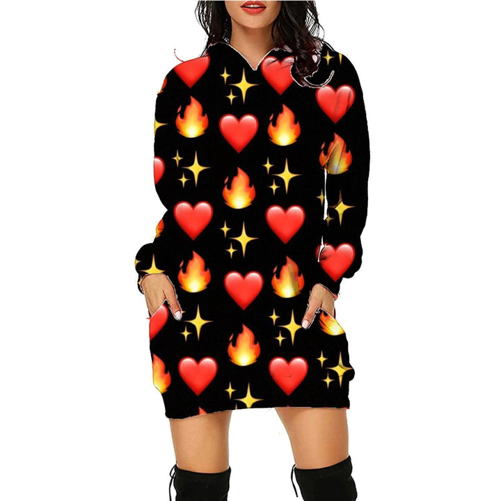 Halloween print long hoodie with pockets, - Dresses Nova