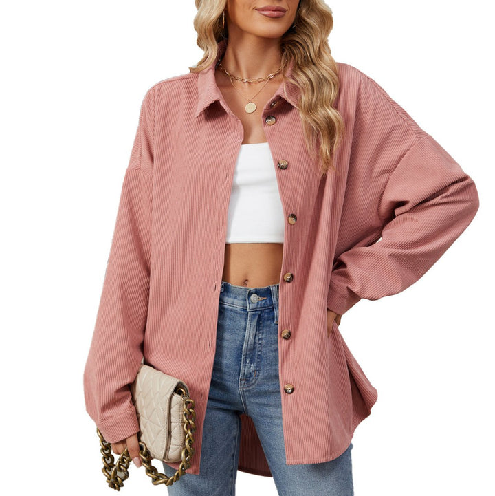 Lapel Button Sweater Women's Cardigan Jacket - Dresses Nova