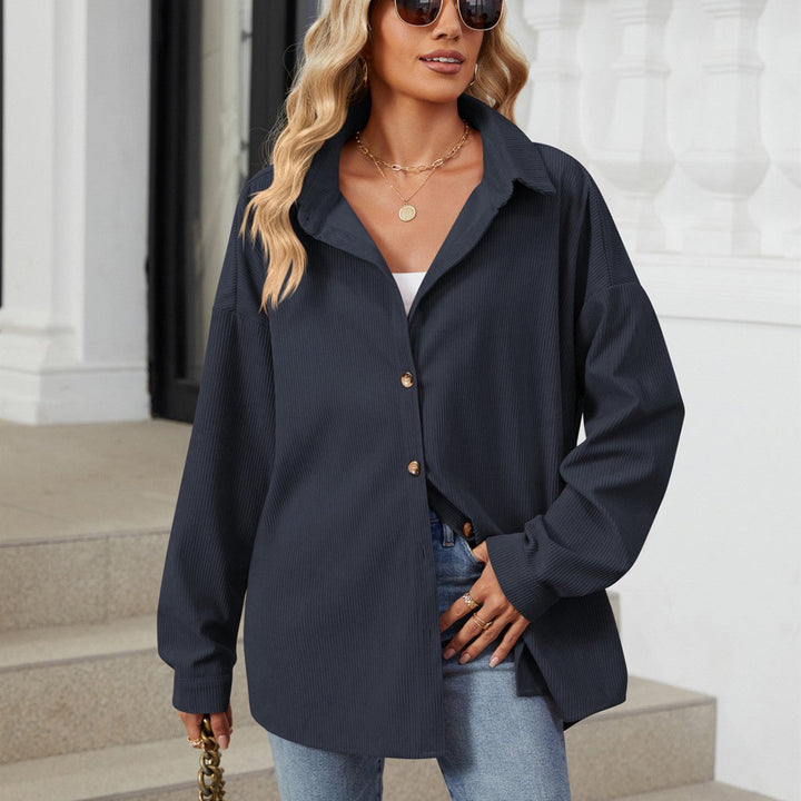 Lapel Button Sweater Women's Cardigan Jacket - Dresses Nova