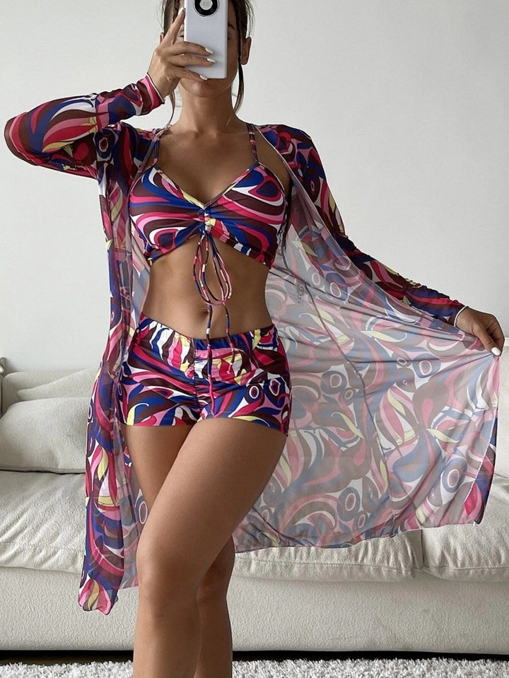Nova Bikini With Long Sleeve Cardigan - Dresses Nova