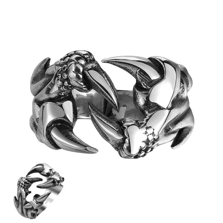 Open Dragon Claw Ring Punk Chrome Titanium Steel Jewelry - Dresses Nova