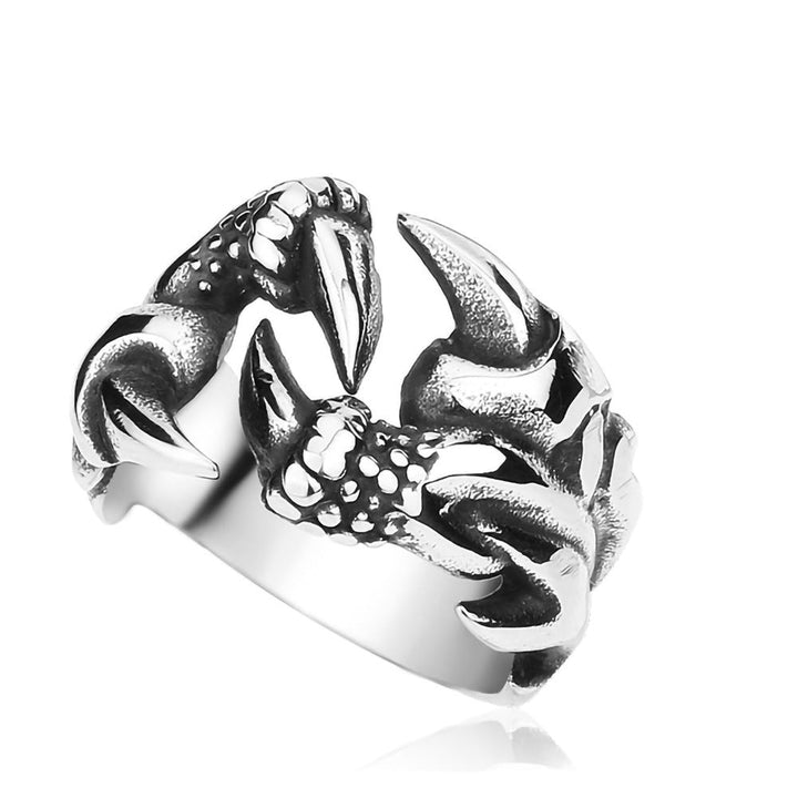 Open Dragon Claw Ring Punk Chrome Titanium Steel Jewelry - Dresses Nova