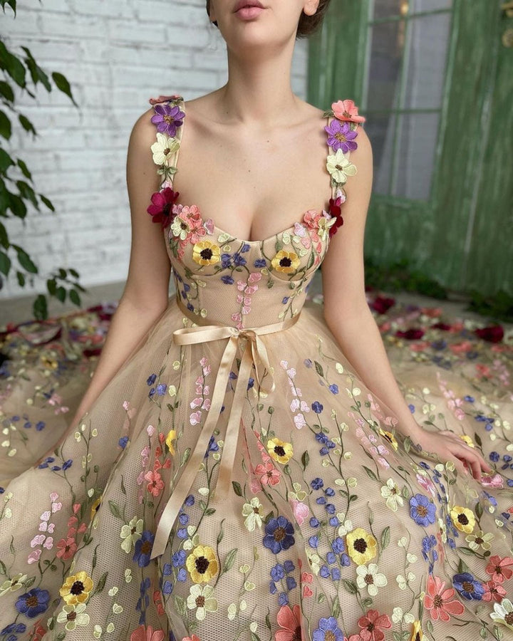Sevintage Exquisite 3D Flowers Prom Dresses Sweetheart - Dresses Nova