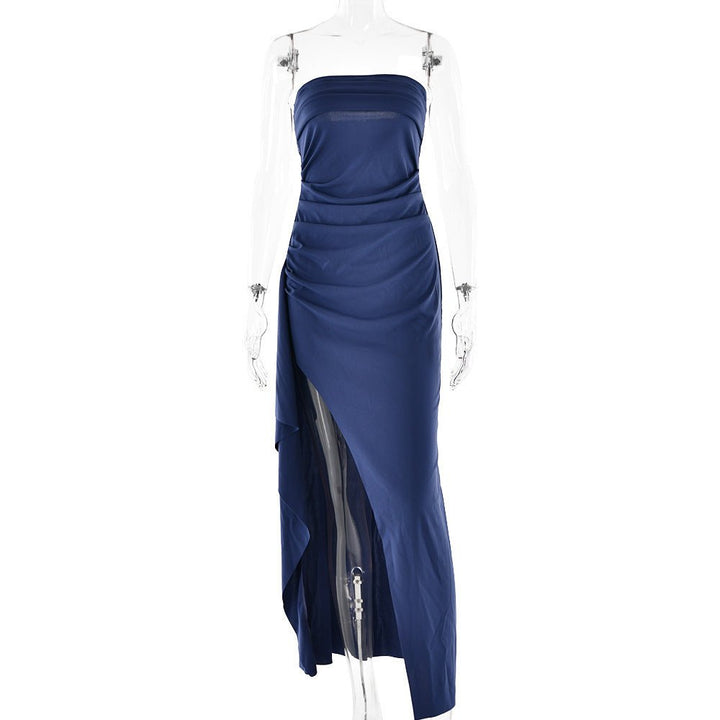 Strapless Split Long Dress Summer Fashion - Dresses Nova