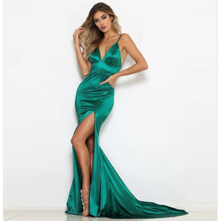 V - neck Split Banquet Evening Company Annual Meeting Dress - Dresses Nova