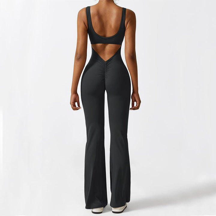 Women Sleeveless Flare Jumpsuits Fitness Yoga Long Pants - Dresses Nova