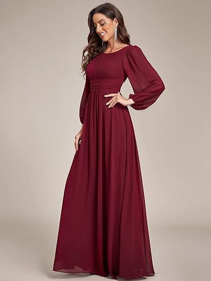 Women's Long Chiffon Evening Dress - Dresses Nova