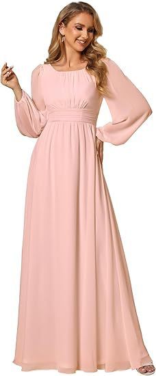 Women's Long Chiffon Evening Dress - Dresses Nova