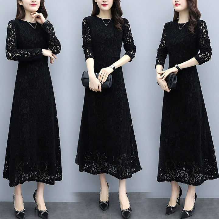 Women's Long Sleeve Lace Dress - Dresses Nova