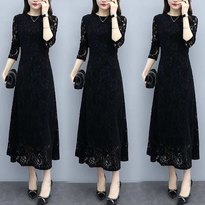 Women's Long Sleeve Lace Dress - Dresses Nova