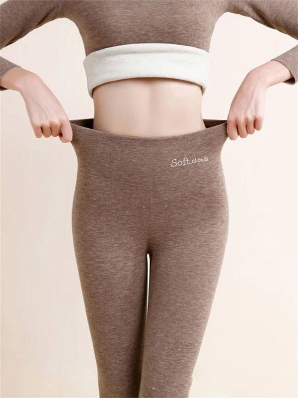 Women's Outer High Waist Hip Lift Leggings Fleece - lined Shark Pants - Dresses Nova