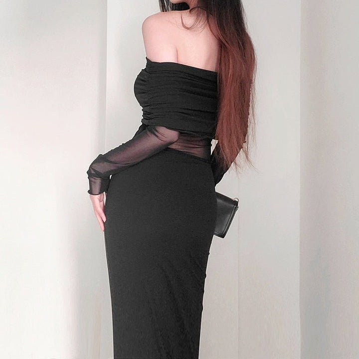 Women's winter sexy off shoulder dress - Dresses Nova