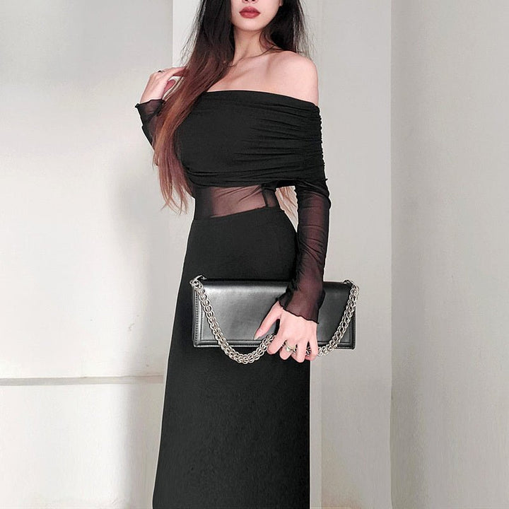 Women's winter sexy off shoulder dress - Dresses Nova