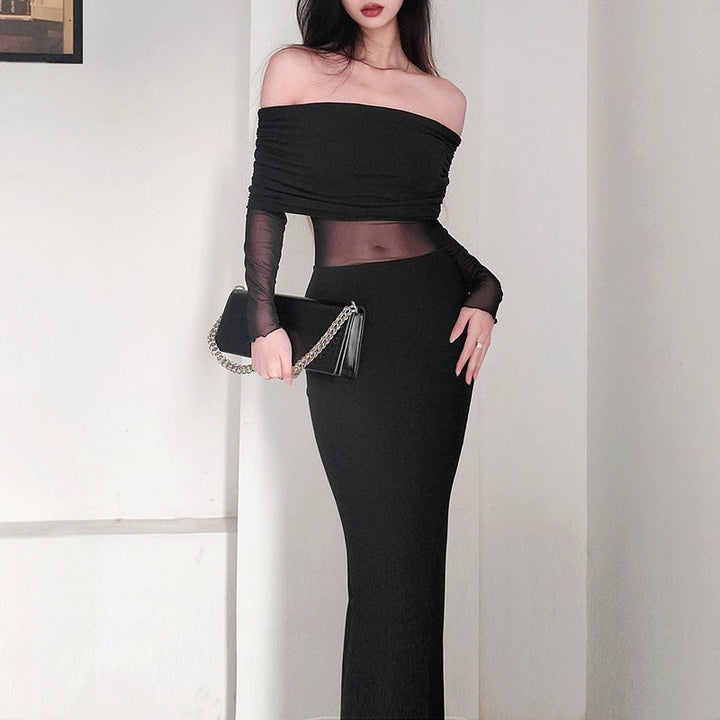 Women's winter sexy off shoulder dress - Dresses Nova