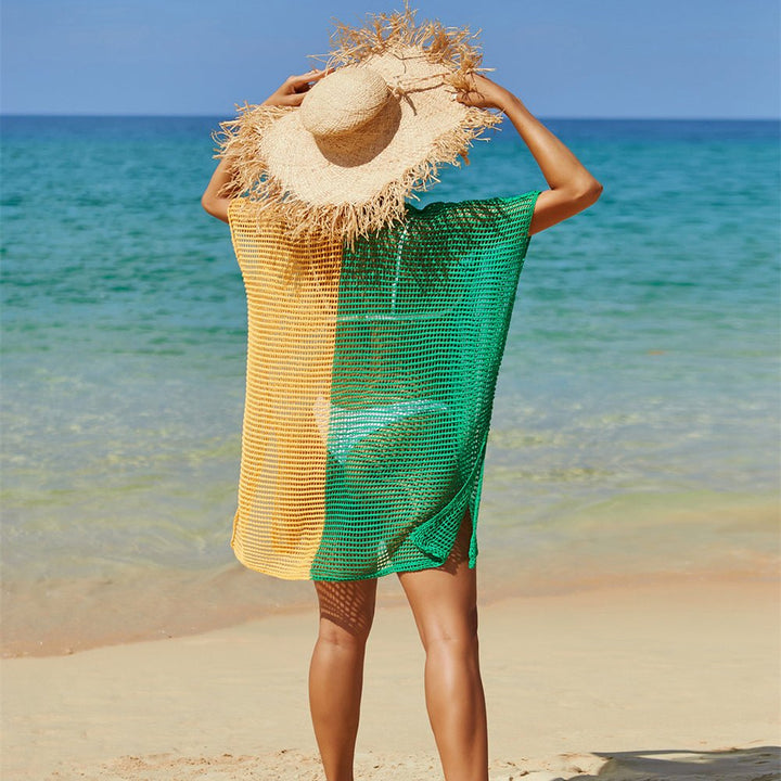 Beach Hollow Out Tops Cover-Up Knit Bikini Over-Blouse-Dresses Nova