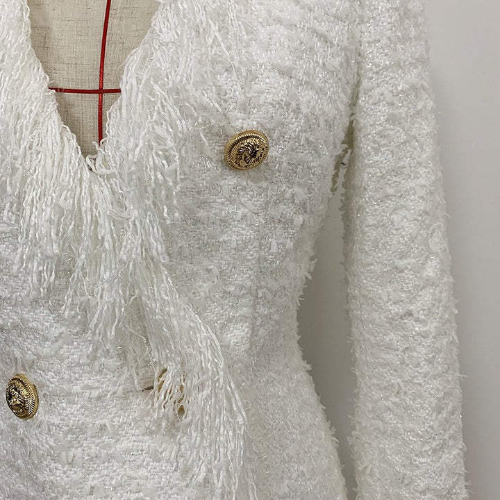 Fringed woolen dress-Dresses Nova