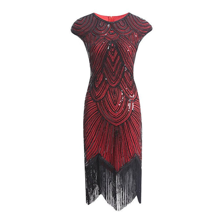 New Women's Vintage Sequin Fringe Dress Beading-Dresses Nova