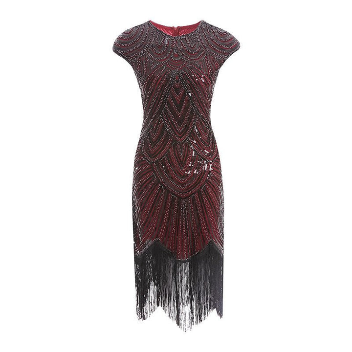 New Women's Vintage Sequin Fringe Dress Beading-Dresses Nova