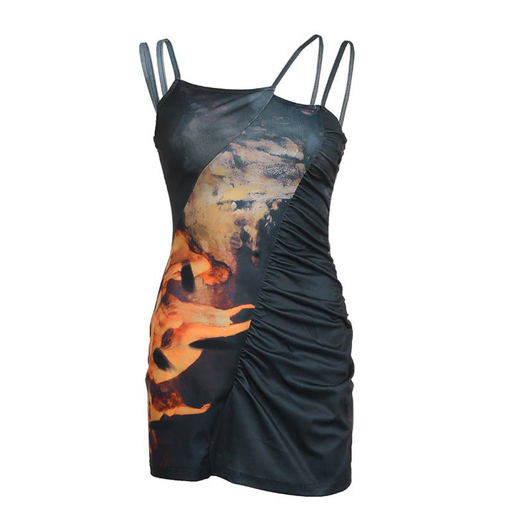 Print Halter Dress-Dresses Nova