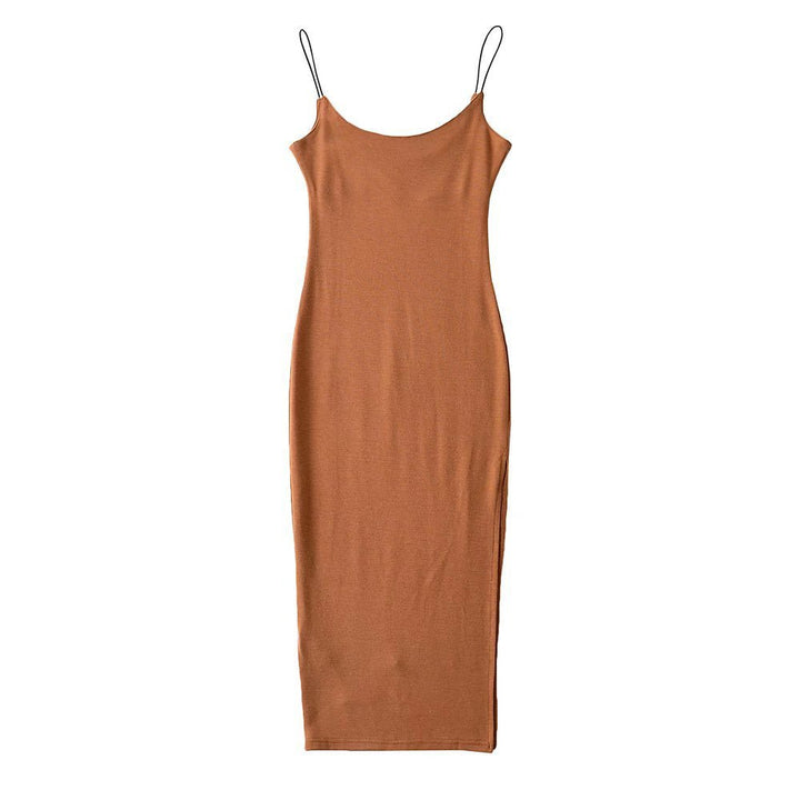 Slim Fit Side Split Dress Women-Dresses Nova